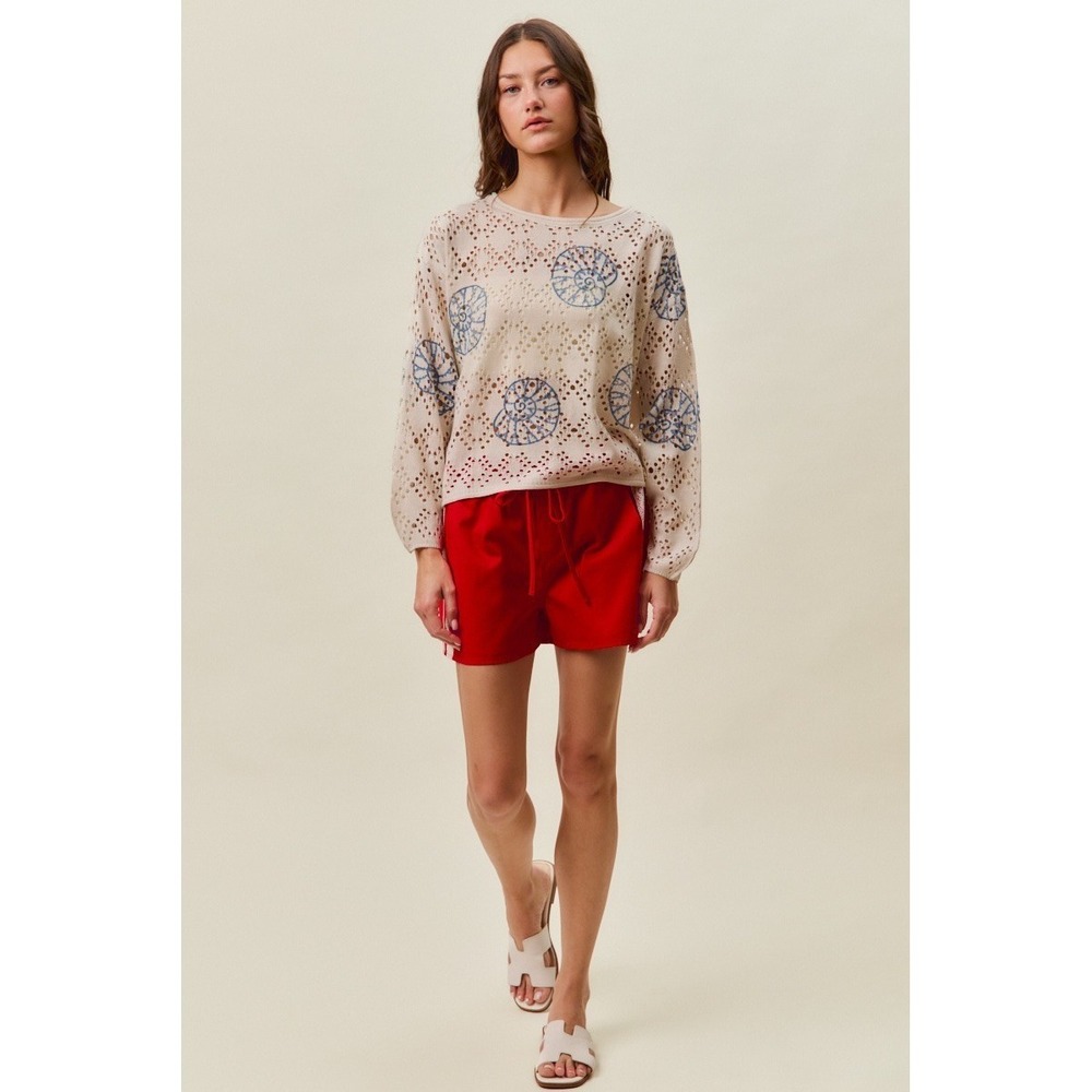 SO ME Seashell Lightweight Sweater Top - Large - Picture 15 of 16